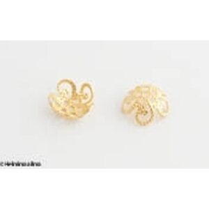Helmihattu kullattu filigree 10 mm halkaisija, 10 kpl