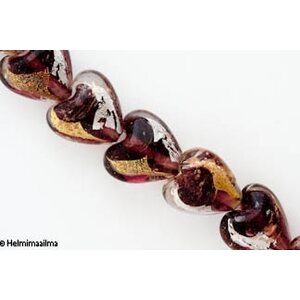 Kulta- ja hopeafoliosydän 20 mm liila, 1 kpl