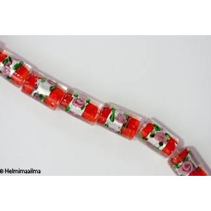 Hopeafoliohelmi kukalla putki 16x10 mm, punainen, 1 kpl