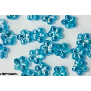 Lamppuhelmi kukka 15 mm kiiltäväpinta, turkoosi, 1 kpl