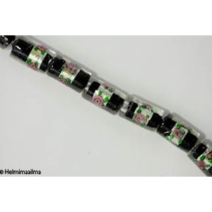 Hopeafoliohelmi kukalla putki 16x10 mm, musta, 1 kpl