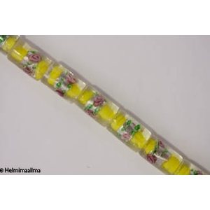 Hopeafoliohelmi kukalla putki 16x10 mm, keltainen, 1 kpl