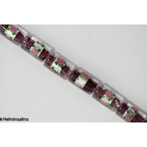 Hopeafoliohelmi kukalla putki 16x10 mm, tumma liila, 1 kpl