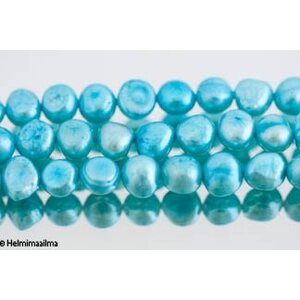 Makeanvedenhelmi nugetti turkoosi 9-10 mm, n. 38 cm nauha