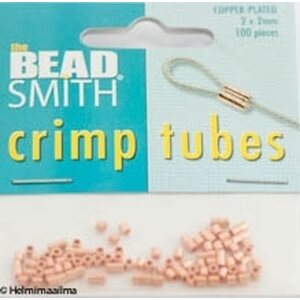 Kiinnityshelmi kuparoitu 2x2 mm putkenmallinen, 100 kpl
