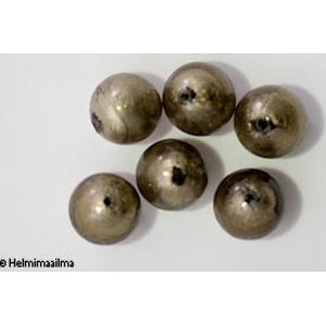 Hopeafoliohelmi pyöreä 16 mm, harmaa, n. 3 mm reikä, 1 kpl