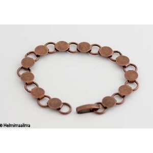 Rannekorupohja 21 cm antiikkikupari, 12 kpl 10 mm kokoisia liimattavia pintoja