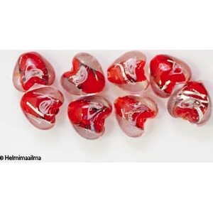 Hopeafoliosydän kukalla 15 mm, punainen, 1 kpl
