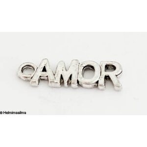 Riipus "AMOR" 21x7 mm antiikkihopea, 2 kpl