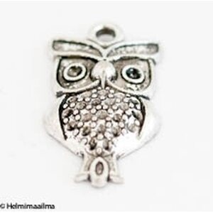 Riipus pöllö 26 x 15 mm antiikkihopea, 5 kpl