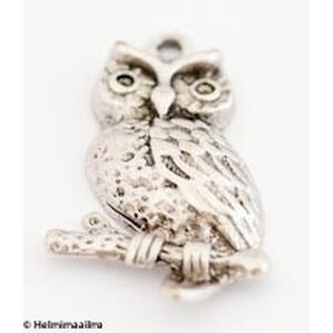 Riipus pöllö korkeus n. 30 mm antiikkihopea, 2 kpl