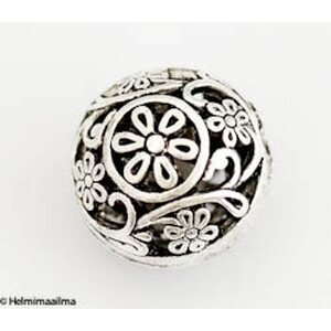 Metallihelmi kukkafiligree 17 mm, paksuus 14,5 mm, 1 kpl