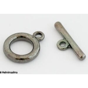 Salpalukko pyöreä 13 mm, salpa 20 mm, musta, 2 paria