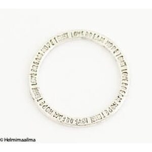 Rengas 20 mm teksteillä antiikkihopea, 4 kpl