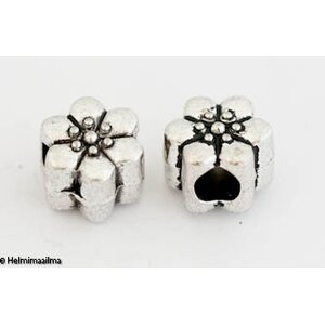 Pandora metallihelmi kukka 10 x 8 mm antiikkihopea, 1 kpl