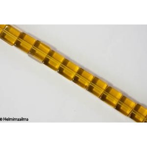 Kristallihelmi kuutio 10 mm, kellertävä, n. 33 cm nauha