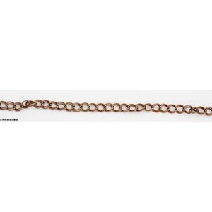 Ketju tuplarengas kuparinvärinen 5 x 6 mm, 1 metri