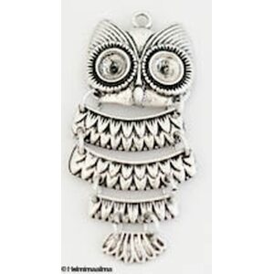 Riipus pöllö 48 x 20 mm antiikkihopea, 1 kpl