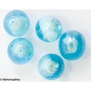 Hopeafoliohelmi pyöreä 16 mm, AB-päällystetty, turkoosi, 1 kpl