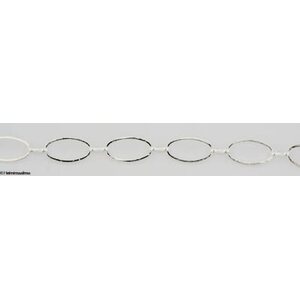 Lenkkiketju 16 x 8,5 mm hopeanvärinen, 1 metri