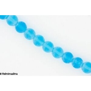 Lasihelmi huurrettu turkoosi pyöreä 12 mm, n. 31 cm nauha