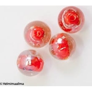Hopeafoliohelmi pyöreä 16 mm AB-päällystetty, punainen, 1 kpl