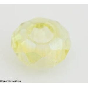 Pandora särmikäs lasihelmi 14 x 8 mm vaaleankeltainen AB päällystetty, 1 kpl