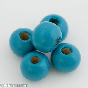 Puuhelmi vaaleansininen pyöreä 8 mm, 20 kpl