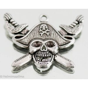 Riipus merirosvo 43 x 34 mm antiikkihopea, 2 kpl