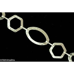 Suurilenkkinen ketju, 28x18x0.5mm,18x17x0.5mm hopeoitu, 1 metri