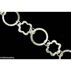 Suurilenkkinen ketju, 20x20x0.5mm,19x17x0.5mm hopeoitu, 1 metri