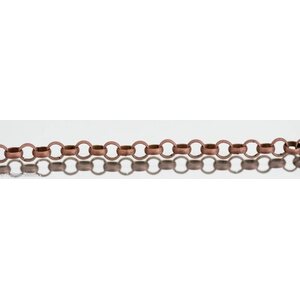 Litteä papuketju kuparinvärinen 7 mm, 1 metri