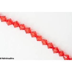 Kristallihelmi bicone 8 mm punainen, n. 35 cm nauha