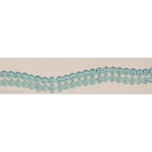 Lasihelmi pyöreä 6 mm turkoosi/ sininen, n.28 cm nauha