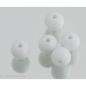 Akryylihelmi opaali valkoinen pyöreä 12 mm, 15 kpl