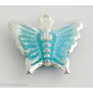 Riipus perhonen emaloitu vaaleansininen 15,5x14 mm, 1 kpl