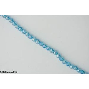 Tsekkiläinen kristallihelmi särmikäs pyöreä 4 mm, turkoosi AB, n. 33 cm nauha