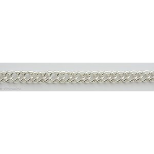 Ketju tuplarengas 6 x 7 mm hopeanvärinen, 1 metri