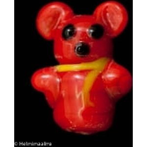 Lamppuhelmi nalle 19x17 mm, punainen, 1 kpl