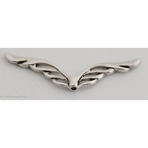 Metallihelmi enkelinsiipi antiikkihopea 41 x 12 mm, 5 kpl