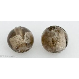 Hopeafoliohelmi pyöreä 8 mm harmaa, 4 kpl