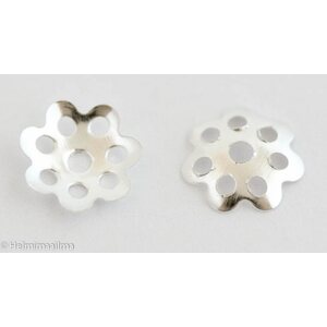 Helmihattu kukka 8 mm hopeanvärinen, 20 kpl
