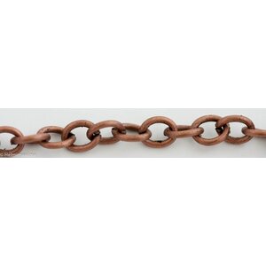 Ketju ovaali 7.5x9.5x1.8mm kuparinvärinen, 1 metri