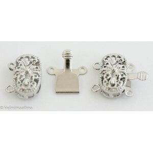Laatikkolukko filigree 2-rivinen antiikkihopean värinen 14x9x6 mm, 1 kpl