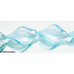 Hopeafoliohelmi twist turkoosi n. 18x12 mm, 1 kpl