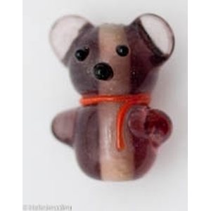 Lamppuhelmi nalle 19x17 mm, läpinäkyvä ametisti, 1 kpl