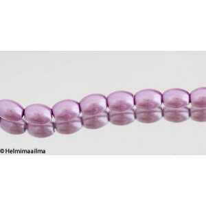 Helmiäislasihelmi riisi vaalea luumu n. 8x6 mm, n. 81 cm nauha