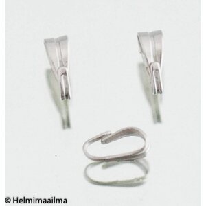 Riipuspidike platinanvärinen 6x3mm, reikä n. 2,5x6mm, 20 kpl