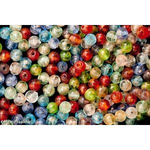 Lamppuhelmi kultahiekka pyöreä 6 mm, värisekoitus, 5 kpl