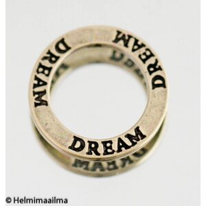 Metallihelmi rengas 22 mm antiikkikulta "DREAM", 1 kpl